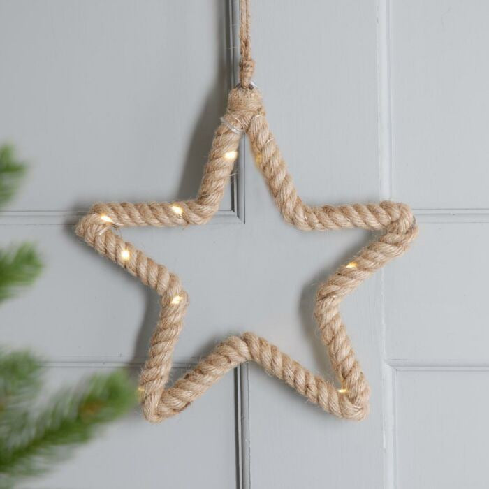 Imperfect Natural Jute LED Rope Star