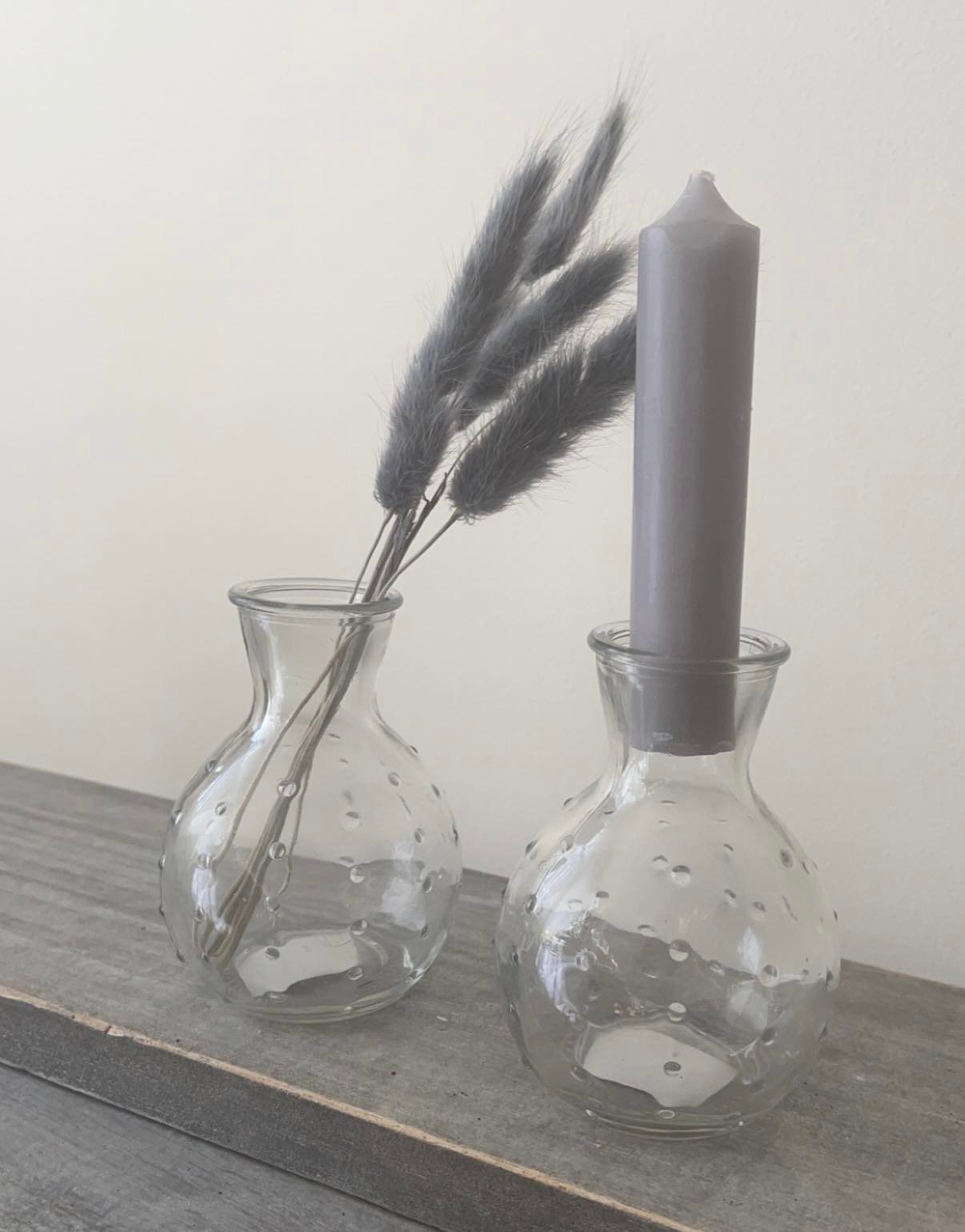 Glass Dot Bud Vase Candle Holder