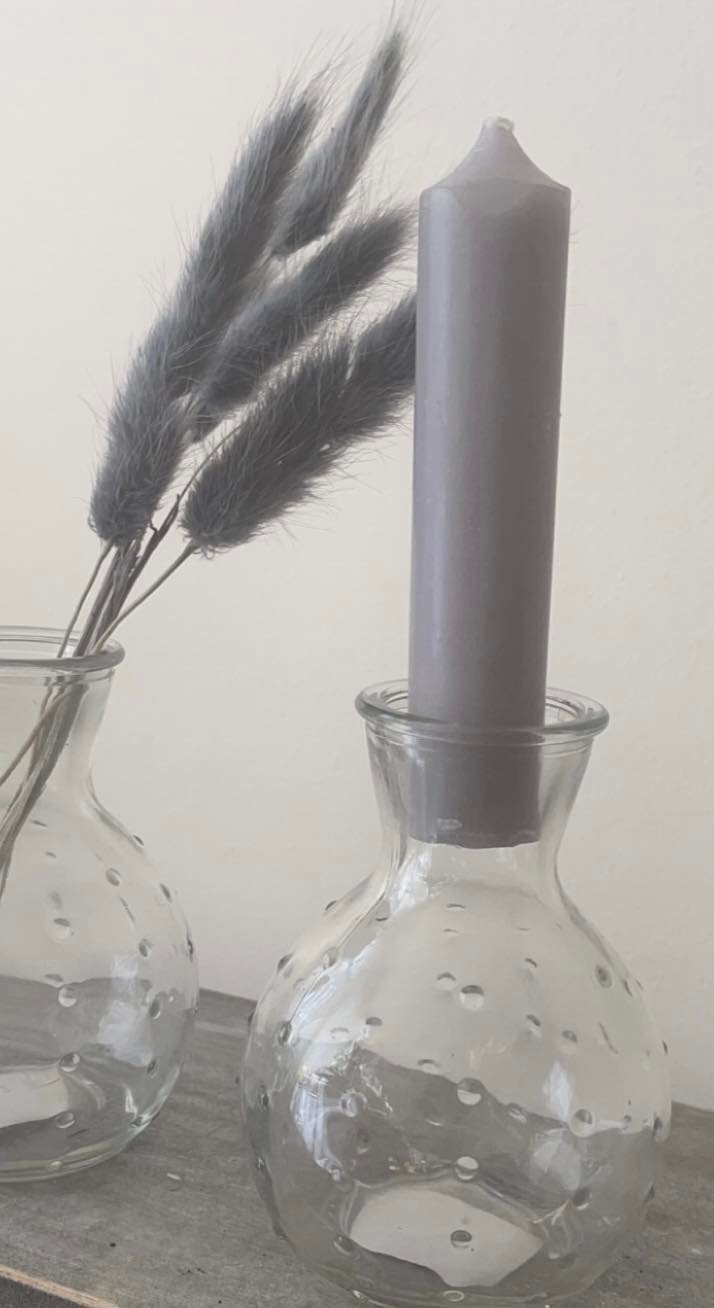 Glass Dot Bud Vase Candle Holder