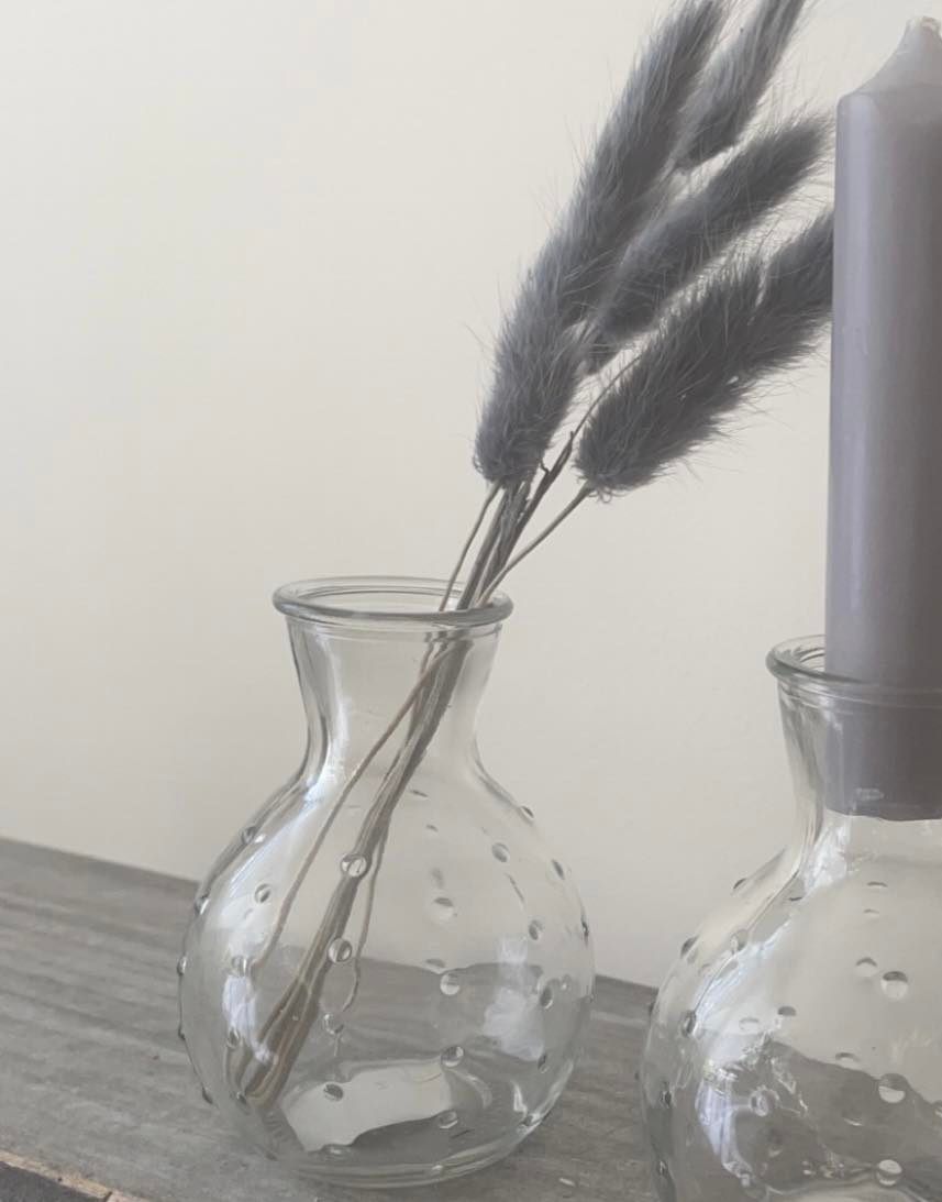 Glass Dot Bud Vase Candle Holder