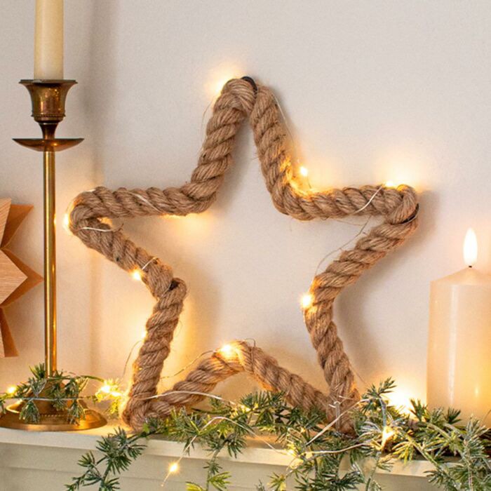Imperfect Natural Jute LED Rope Star