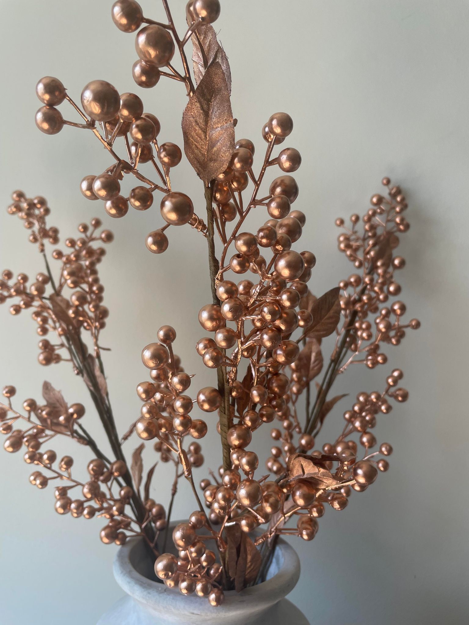Rose Gold Faux Berry Branch