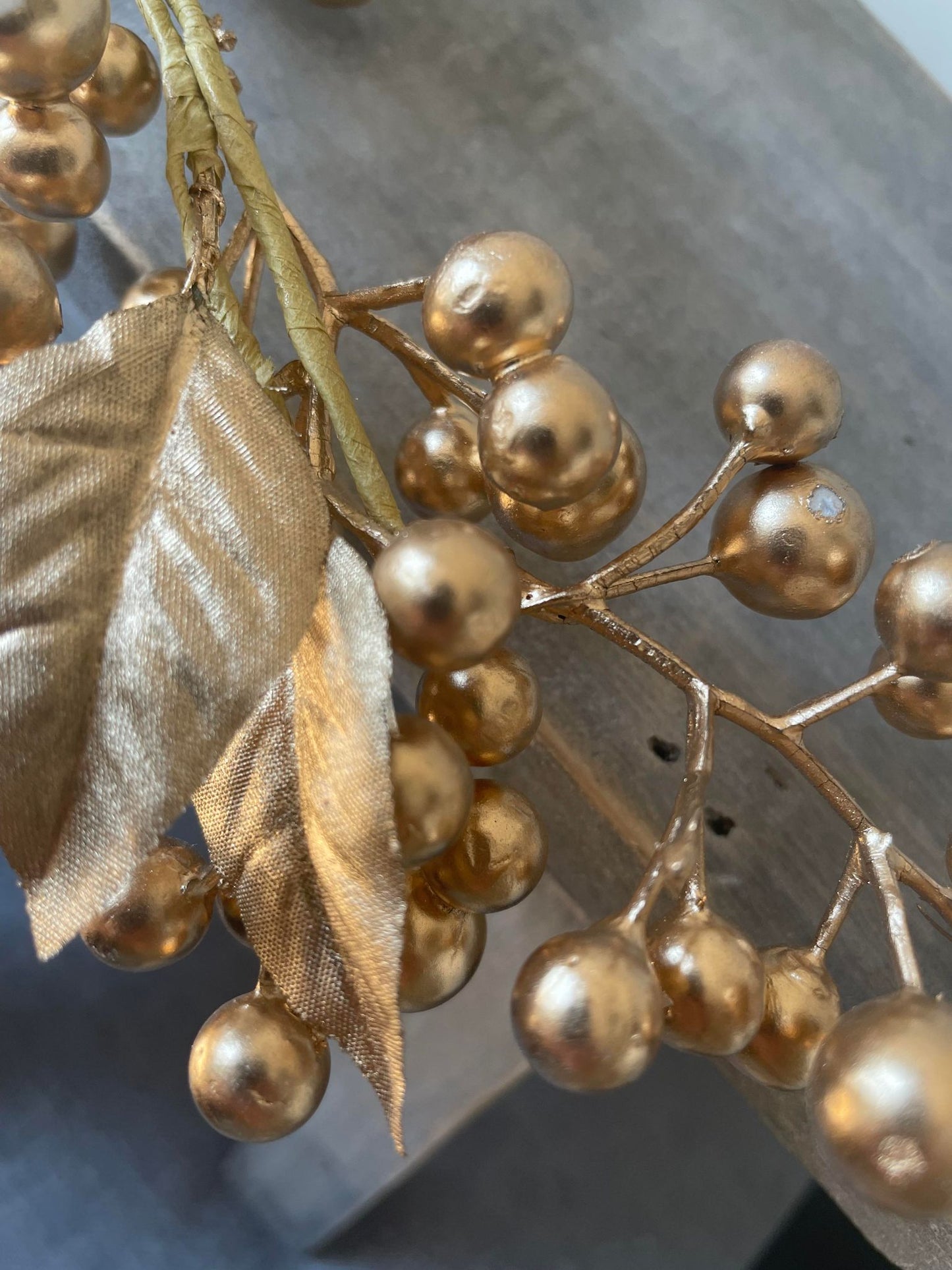 Gold Faux Berry Branch