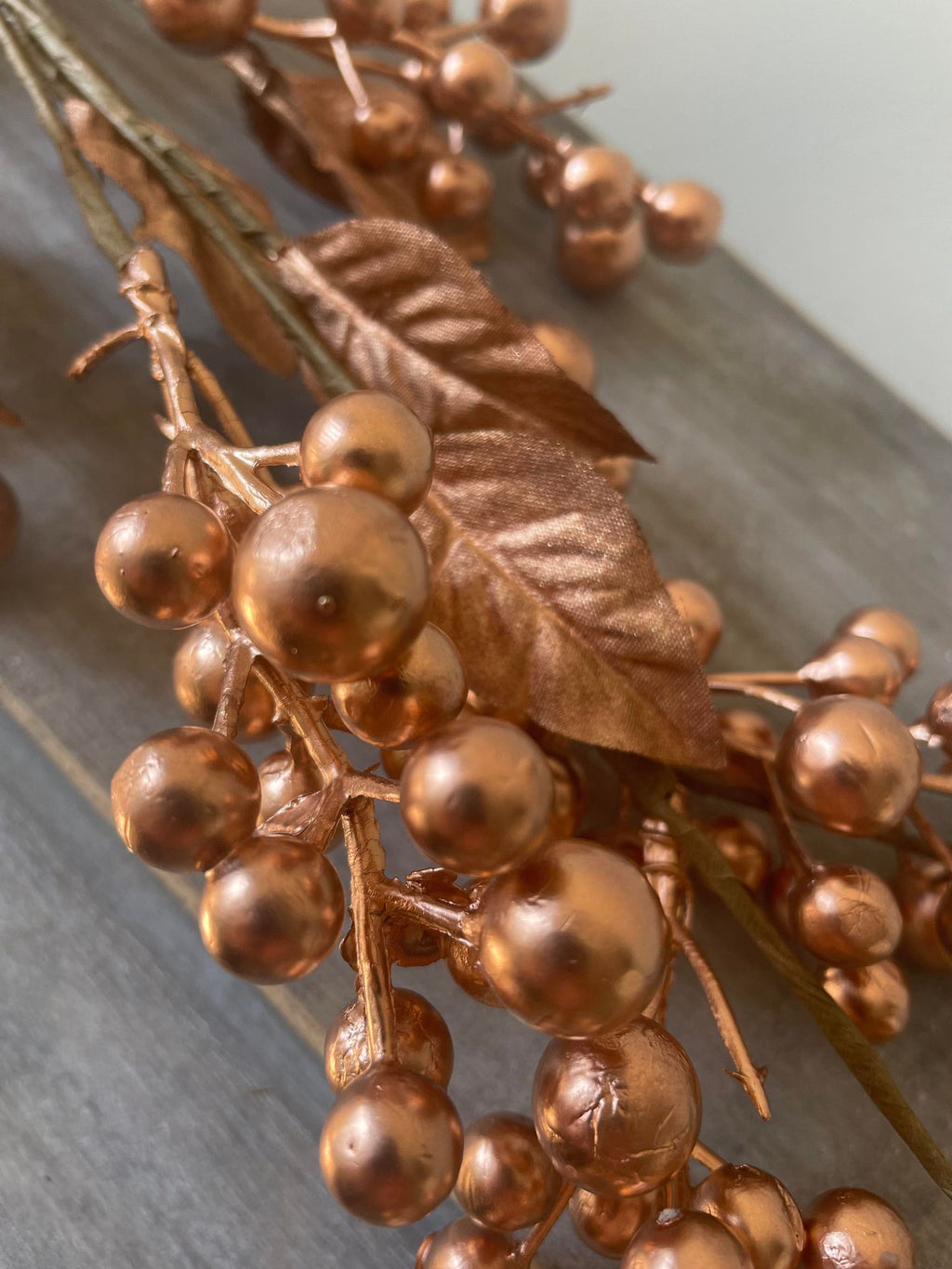 Rose Gold Faux Berry Branch