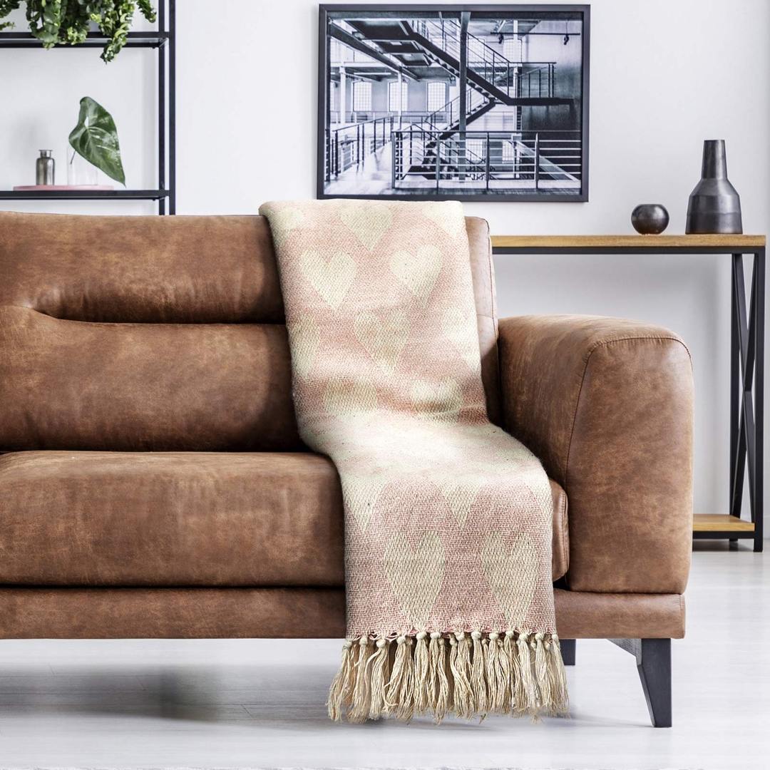 Blush Pink Heart Throw