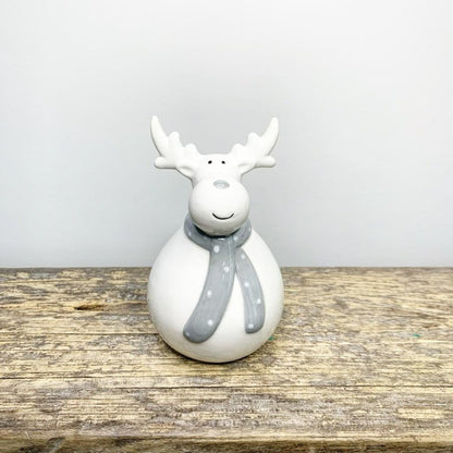 White Ceramic Plump Reindeer