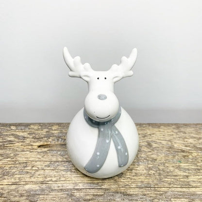 White Ceramic Plump Reindeer