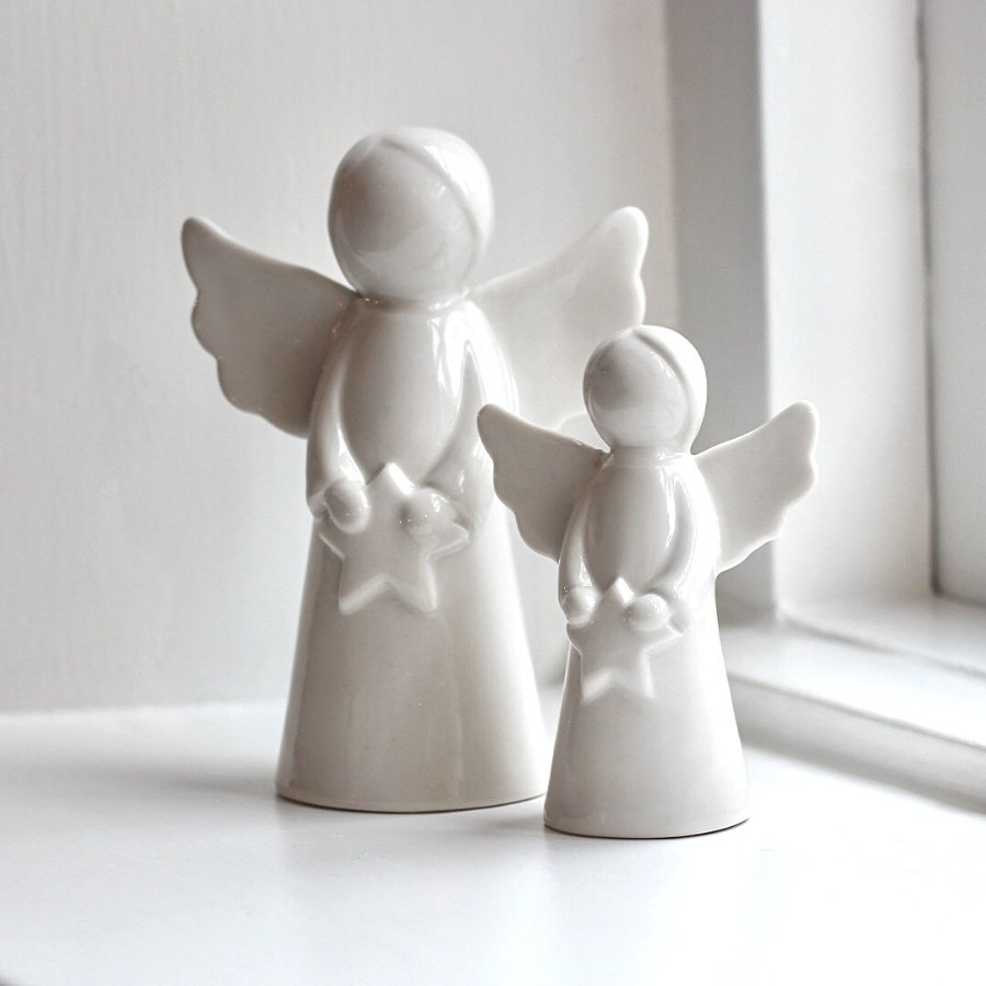 White Standing Ceramic Angel