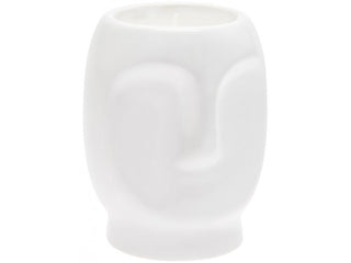 White Ceramic Face Candle