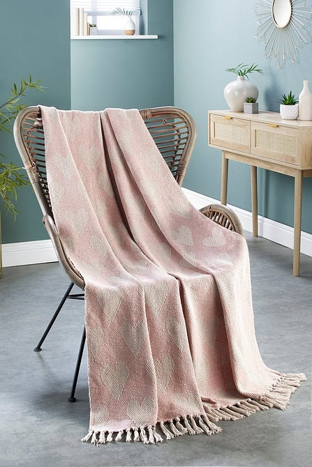 Blush Pink Heart Throw