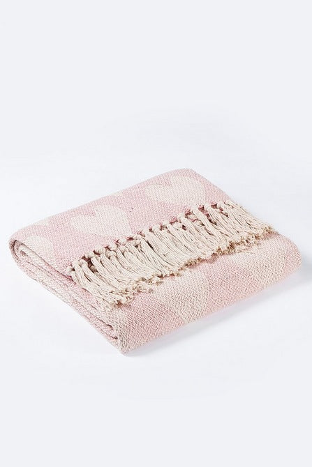 Blush Pink Heart Throw