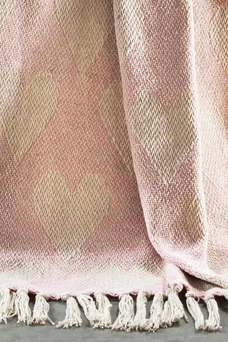 Blush Pink Heart Throw