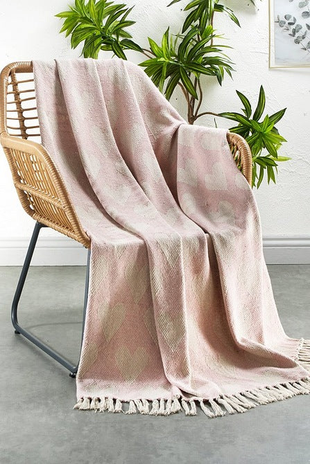 Blush Pink Heart Throw