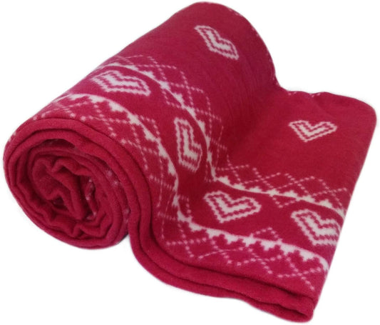 Nordic Red Heart Fleece Throw