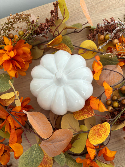 White ceramic pumpkin