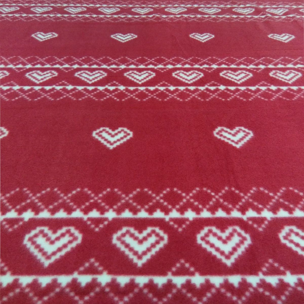 Nordic Red Heart Fleece Throw