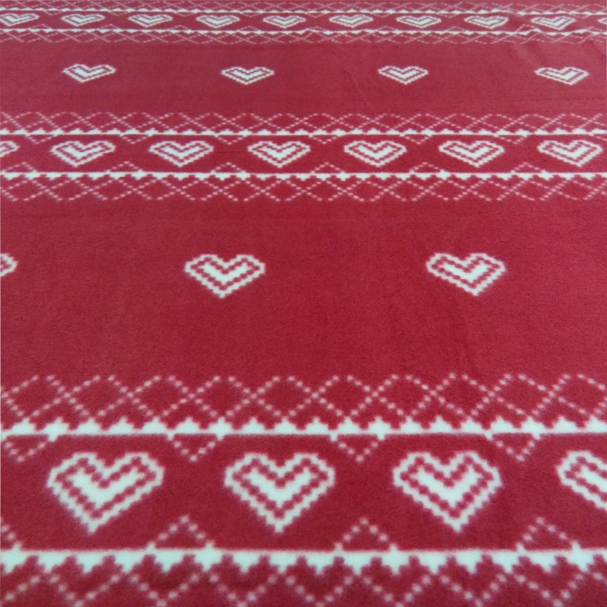 Nordic Red Heart Fleece Throw