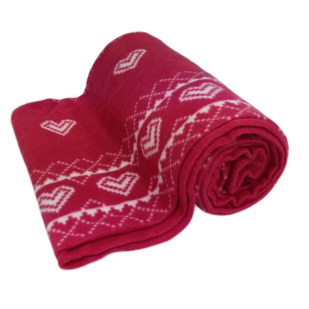 Nordic Red Heart Fleece Throw