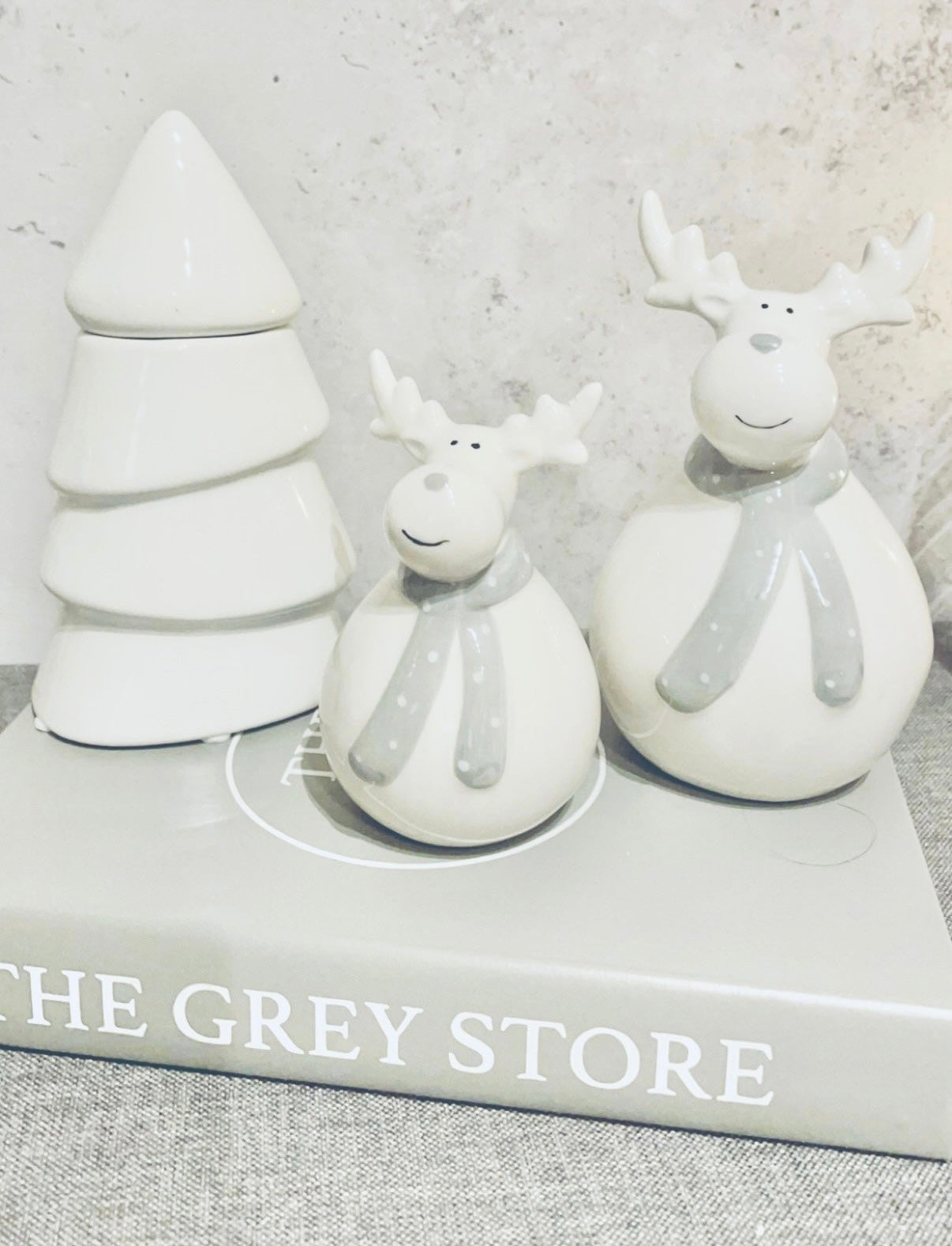 White Ceramic Plump Reindeer