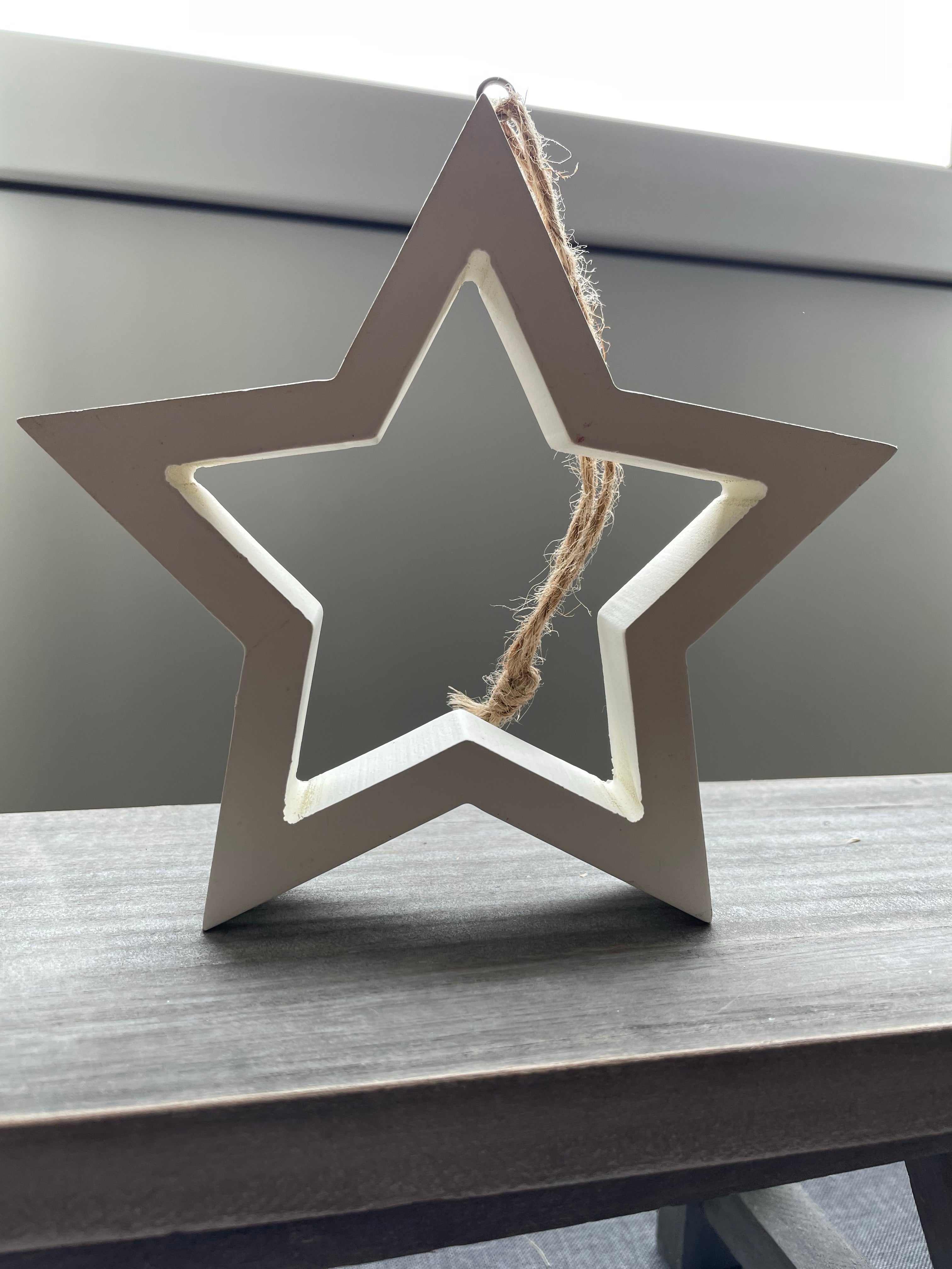 Imperfect White Standing Wooden Star