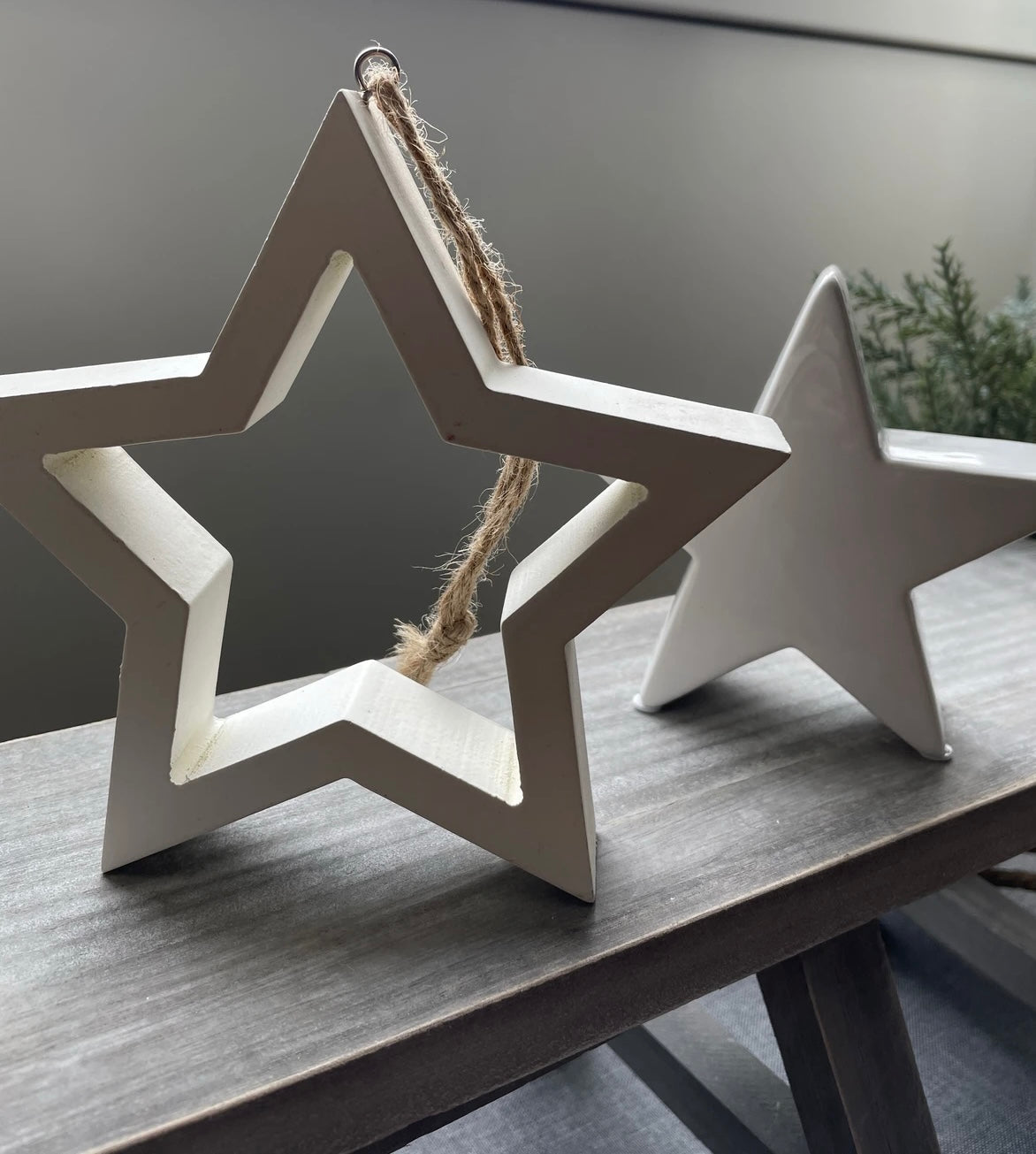 Imperfect White Standing Wooden Star