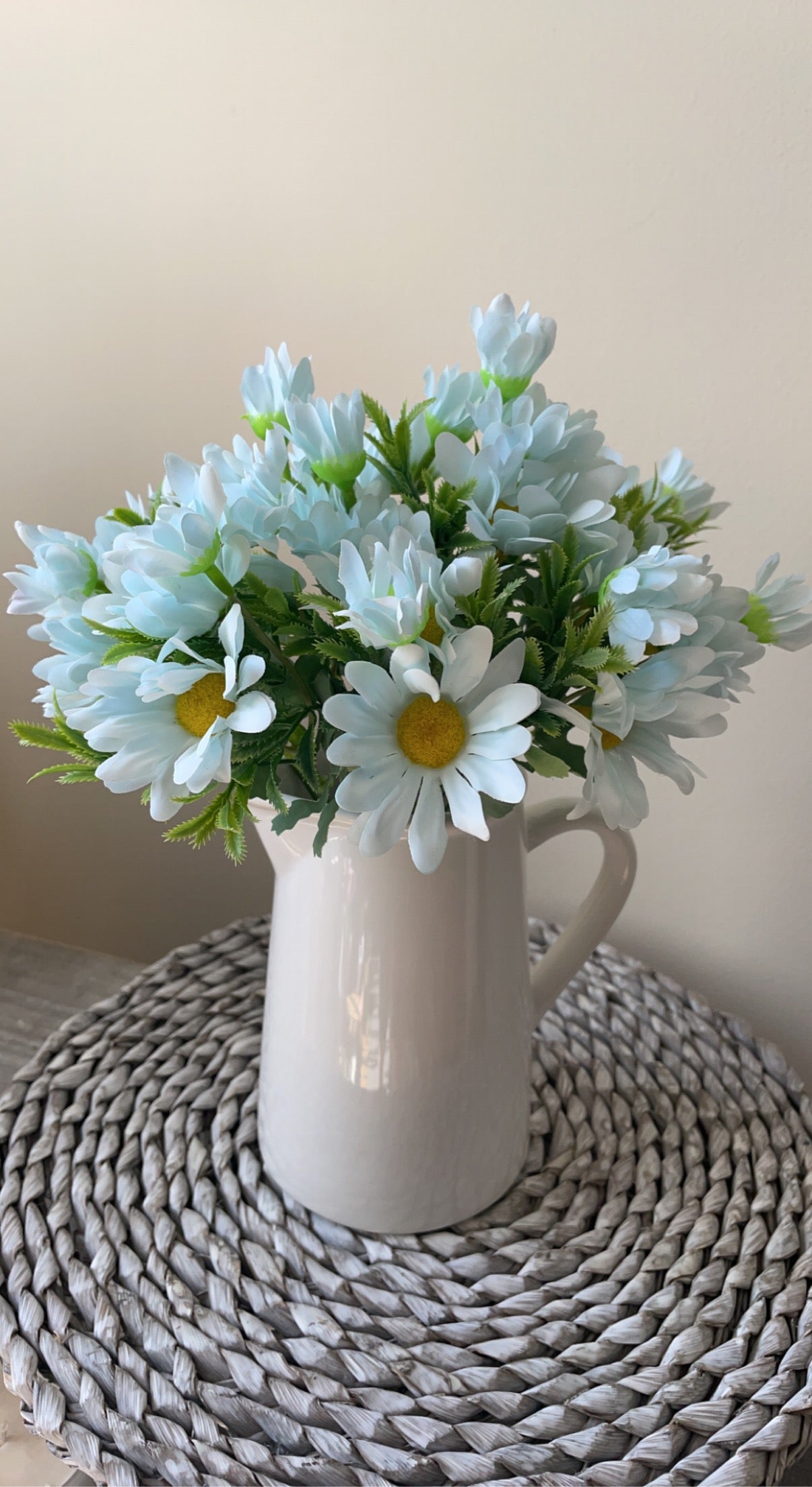 Pale Blue Faux Daisy Flowers