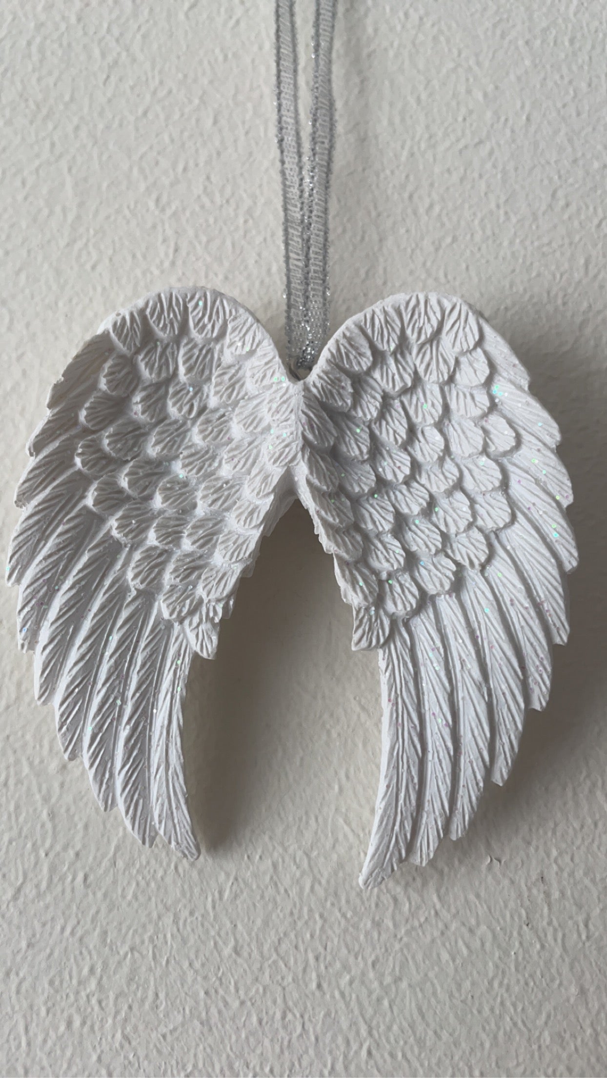 Mini Hanging White Angel Wings