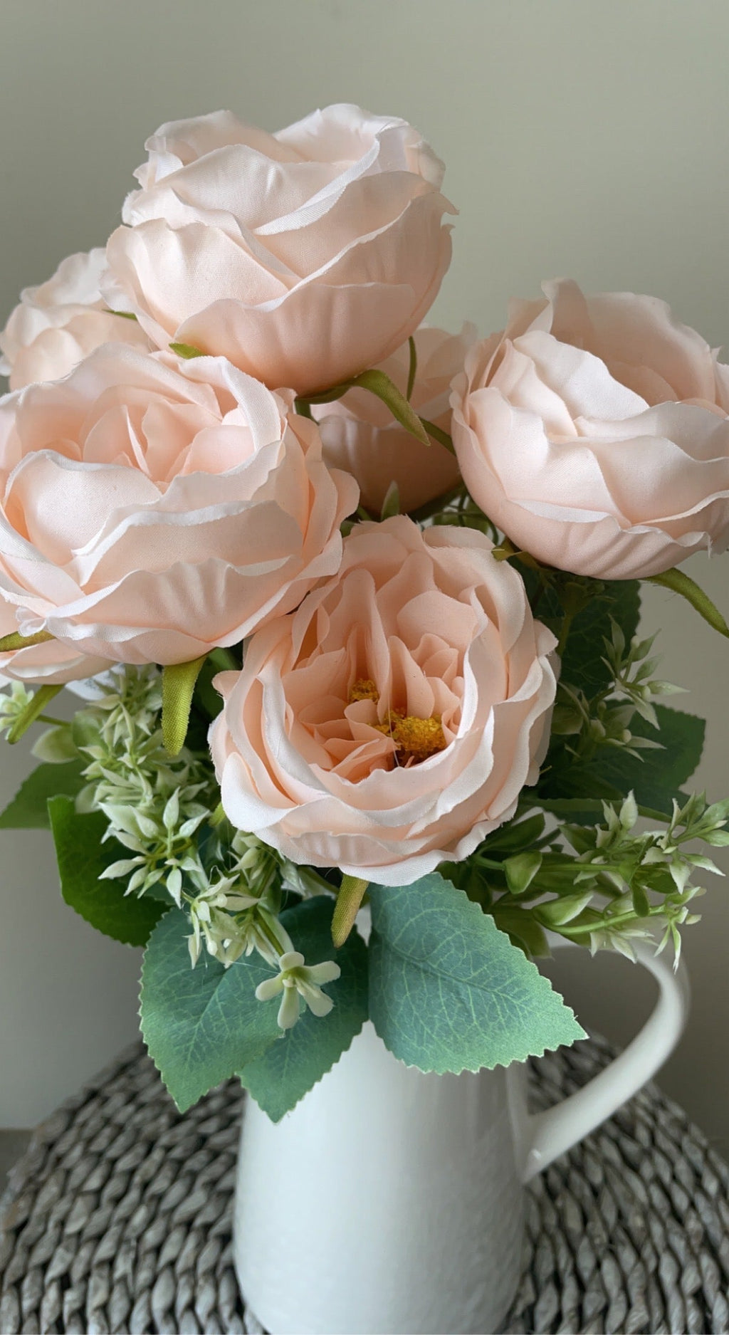 Light Pink Faux Peony Flowers