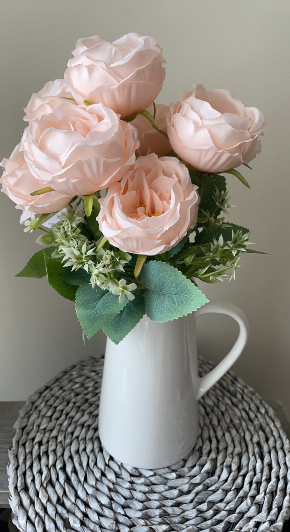 Light Pink Faux Peony Flowers