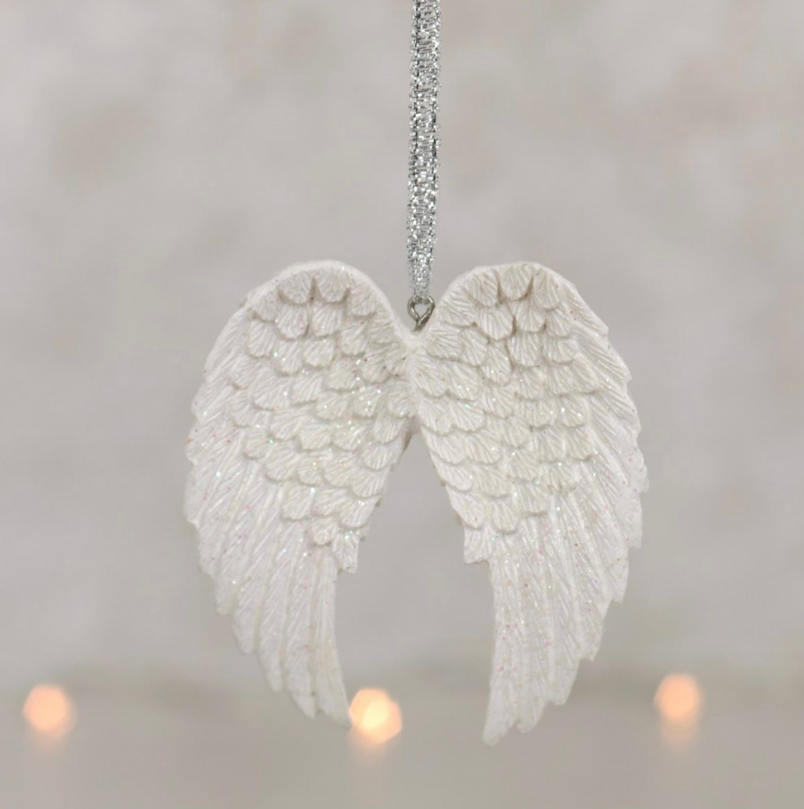 Mini Hanging White Angel Wings